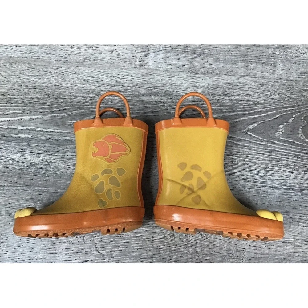 Lion Guard Rain Boots Toddler Size 7 Boot Yellow Orange Kion Disney Store